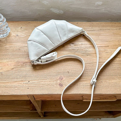 Lady Korean Shoulder Messenger Bag All Seasons Cute Dumpling Bag PU Leather Moon Bag