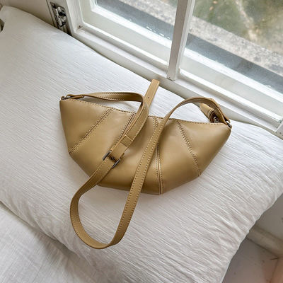 Lady Korean Shoulder Messenger Bag All Seasons Cute Dumpling Bag PU Leather Moon Bag