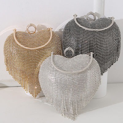 Daily Life Tassel Diamond Lady Shoulder Bag Crystal Evening Bag For Wedding Clutch Bag