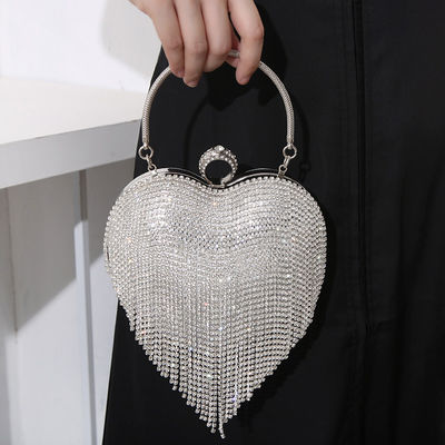 Daily Life Tassel Diamond Lady Shoulder Bag Crystal Evening Bag For Wedding Clutch Bag