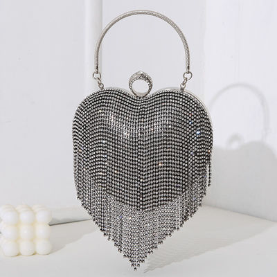 Daily Life Tassel Diamond Lady Shoulder Bag Crystal Evening Bag For Wedding Clutch Bag