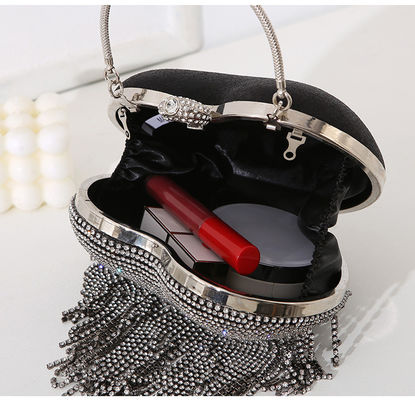 Daily Life Tassel Diamond Lady Shoulder Bag Crystal Evening Bag For Wedding Clutch Bag