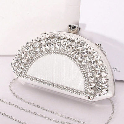 Logo Custom Logo Avaliable Fashion Handle Diamond Encrusted Evening Bag for Daily Life