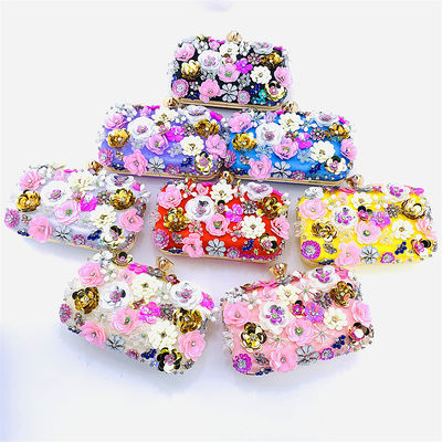 Handmade Sequin and Beaded Flower Crystal Clutch Bag for Ladies Sophisticated Design