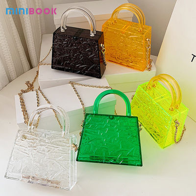 Multicolor Ice Cracked Acrylic Clutch for Elegant Evening Events and Fashionable Ladies