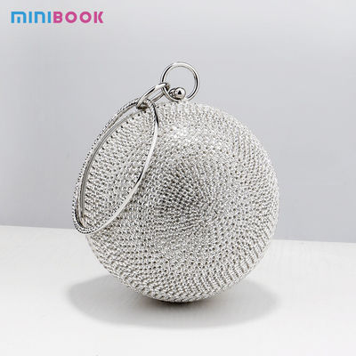 Metal PU Minibook Fashion Small Round Dress Dinner Bag for Women's Luxury Clutch