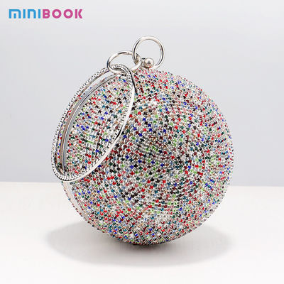 Metal PU Minibook Fashion Small Round Dress Dinner Bag for Women's Luxury Clutch