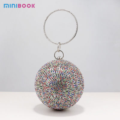 Metal PU Minibook Fashion Small Round Dress Dinner Bag for Women's Luxury Clutch