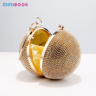 Metal PU Minibook Fashion Small Round Dress Dinner Bag for Women's Luxury Clutch