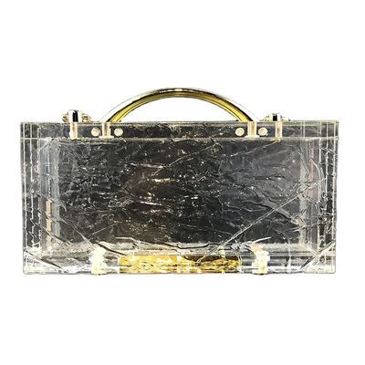 Unisex Acrylic Hand Bag Small Square Transparent Box Bag for Women Dinner Chain Crossbody