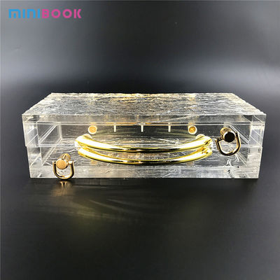 Unisex Acrylic Hand Bag Small Square Transparent Box Bag for Women Dinner Chain Crossbody