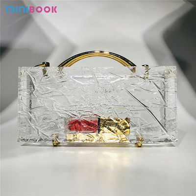 Unisex Acrylic Hand Bag Small Square Transparent Box Bag for Women Dinner Chain Crossbody