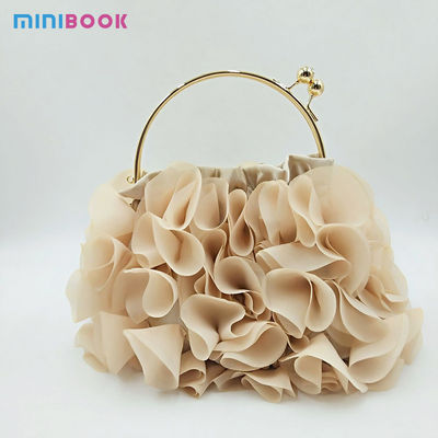 Minibook Fashion Version Bride Dress Handbag Luxury Satin Clutch for Women