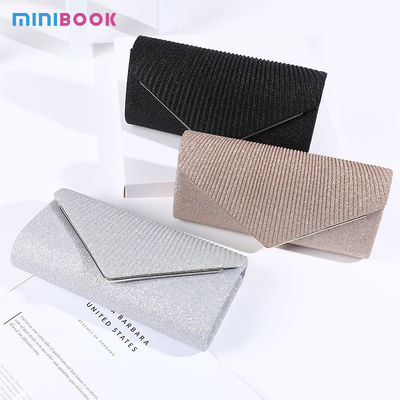 Polyester Magnetic Button Customize Handbag for Dinner Ladies Clutch Shoulder Bag