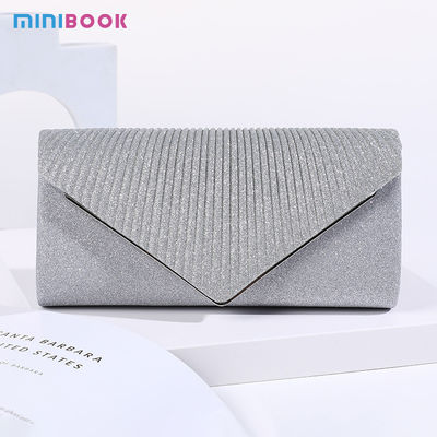 Polyester Magnetic Button Customize Handbag for Dinner Ladies Clutch Shoulder Bag