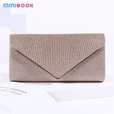 Polyester Magnetic Button Customize Handbag for Dinner Ladies Clutch Shoulder Bag