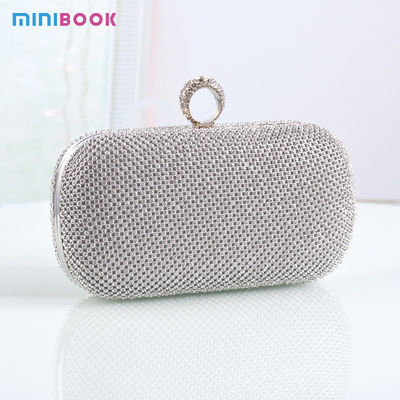 Ladies Evening Party Polyester Pure Diamond Handbags with Other Decoration Style