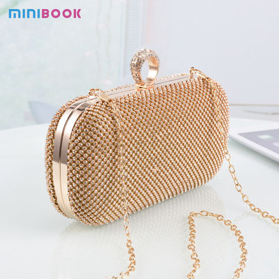 Ladies Evening Party Polyester Pure Diamond Handbags with Other Decoration Style