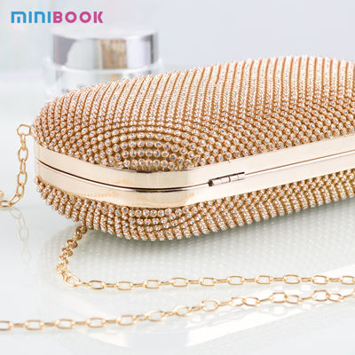 Ladies Evening Party Polyester Pure Diamond Handbags with Other Decoration Style
