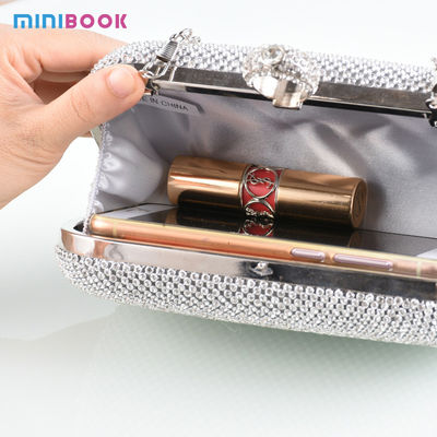 Ladies Evening Party Polyester Pure Diamond Handbags with Other Decoration Style