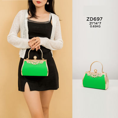 21*7*14CM High Grade Shiny Crystal Women Pearl Evening Handbag For Party Clutch Open