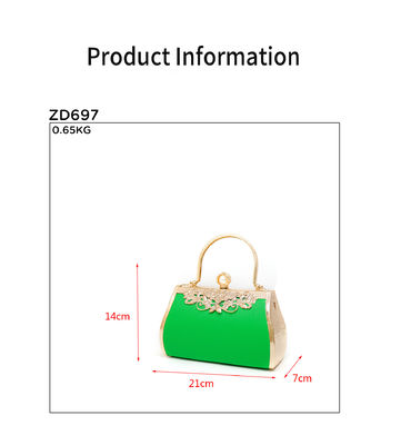21*7*14CM High Grade Shiny Crystal Women Pearl Evening Handbag For Party Clutch Open