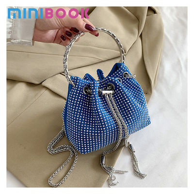 FLAP Closure Women's Classy Diamond Bucket Handbag Perfect for Wedding Dinner Party