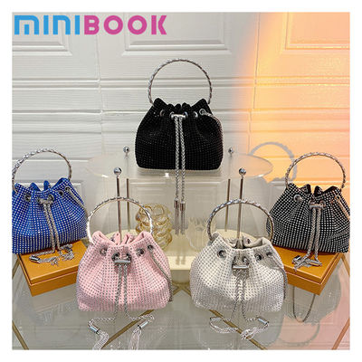FLAP Closure Women's Classy Diamond Bucket Handbag Perfect for Wedding Dinner Party