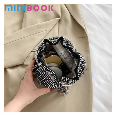 FLAP Closure Women's Classy Diamond Bucket Handbag Perfect for Wedding Dinner Party