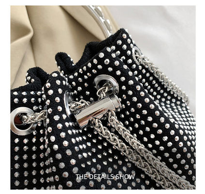 FLAP Closure Women's Classy Diamond Bucket Handbag Perfect for Wedding Dinner Party