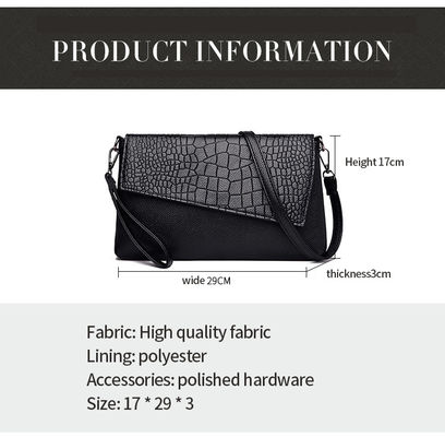 2023 Crocodile Pattern PU Leather Handbag Fashion Cover Envelope Clutch Bag for Women