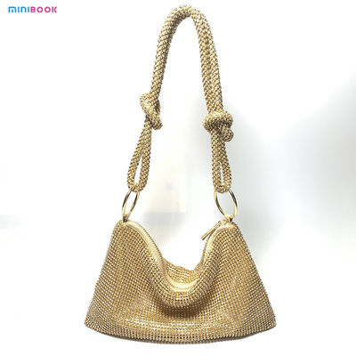 Minibook Fashion Design Clutch Messenger Shoulder Bag with Rhinestones Dinner Handbag