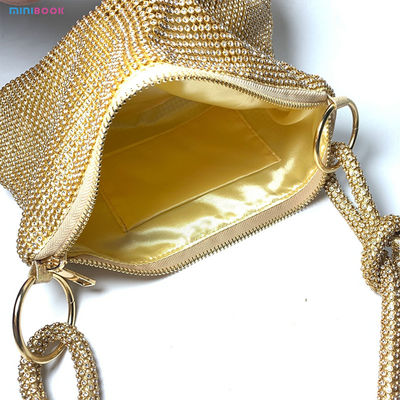Minibook Fashion Design Clutch Messenger Shoulder Bag with Rhinestones Dinner Handbag
