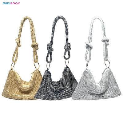 Minibook Fashion Design Clutch Messenger Shoulder Bag with Rhinestones Dinner Handbag