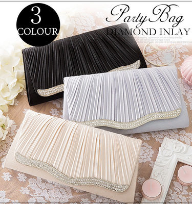 Evening Party Handbag OEM/ODM Elegant Women Hand Bags Crystal Pleated Evening Handbags