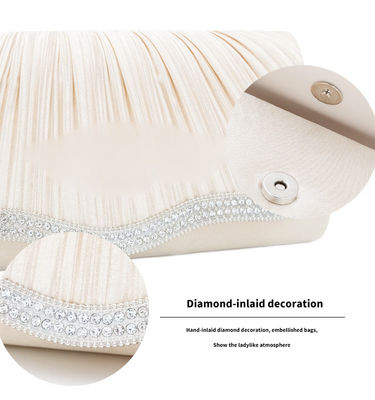 Evening Party Handbag OEM/ODM Elegant Women Hand Bags Crystal Pleated Evening Handbags