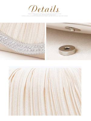 Evening Party Handbag OEM/ODM Elegant Women Hand Bags Crystal Pleated Evening Handbags