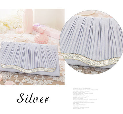 Evening Party Handbag OEM/ODM Elegant Women Hand Bags Crystal Pleated Evening Handbags