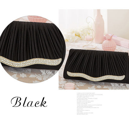 Evening Party Handbag OEM/ODM Elegant Women Hand Bags Crystal Pleated Evening Handbags