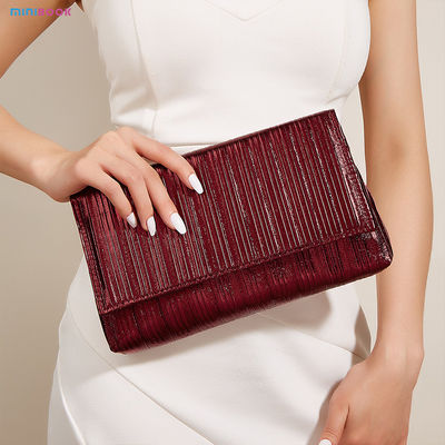 Others Pattern Type Simple and Elegant Solid Color Striped Wedding Evening Clutch Bag