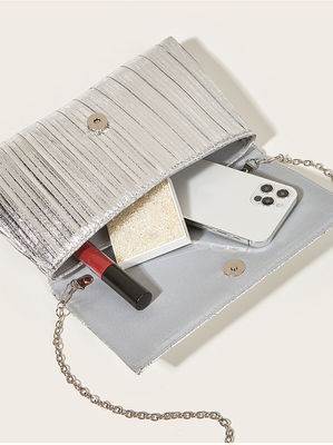 Others Pattern Type Simple and Elegant Solid Color Striped Wedding Evening Clutch Bag