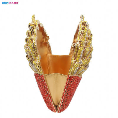 Metal Rhinestone Chains Purse Glitter Fancy Bag for Women Party Clutch Evening Bags
