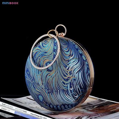 Round Ball Gold Glitter Crystal Luxury Hand Purse Diamond Metal Woman Ball Clutch Bag