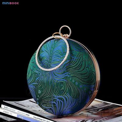 Round Ball Gold Glitter Crystal Luxury Hand Purse Diamond Metal Woman Ball Clutch Bag