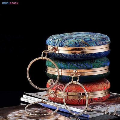 Round Ball Gold Glitter Crystal Luxury Hand Purse Diamond Metal Woman Ball Clutch Bag