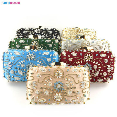 Messenger Luxury Rhinestone Women Shoulder Clutch Bag with Diamond Pearls Beads OEM/ODM