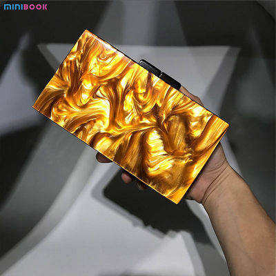 Customized Letter Pattern Minibook Evening Bag for Women's Party Acrylic Texture