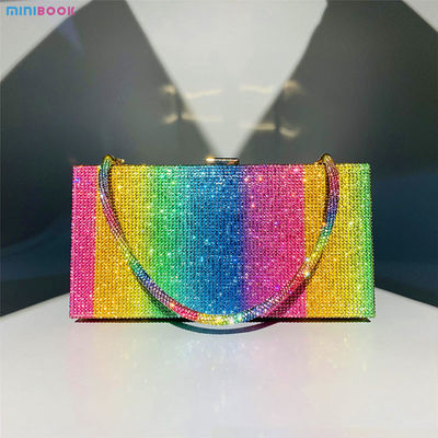 Square Elegant Party Evening Clutch Purse Handbag with Luxury Designer Crossbody Bag