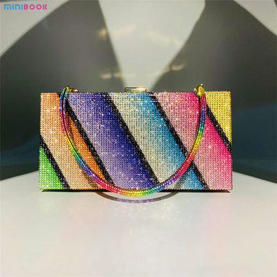 Square Elegant Party Evening Clutch Purse Handbag with Luxury Designer Crossbody Bag