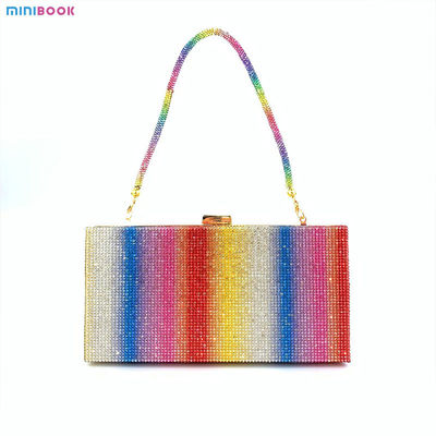 Square Elegant Party Evening Clutch Purse Handbag with Luxury Designer Crossbody Bag
